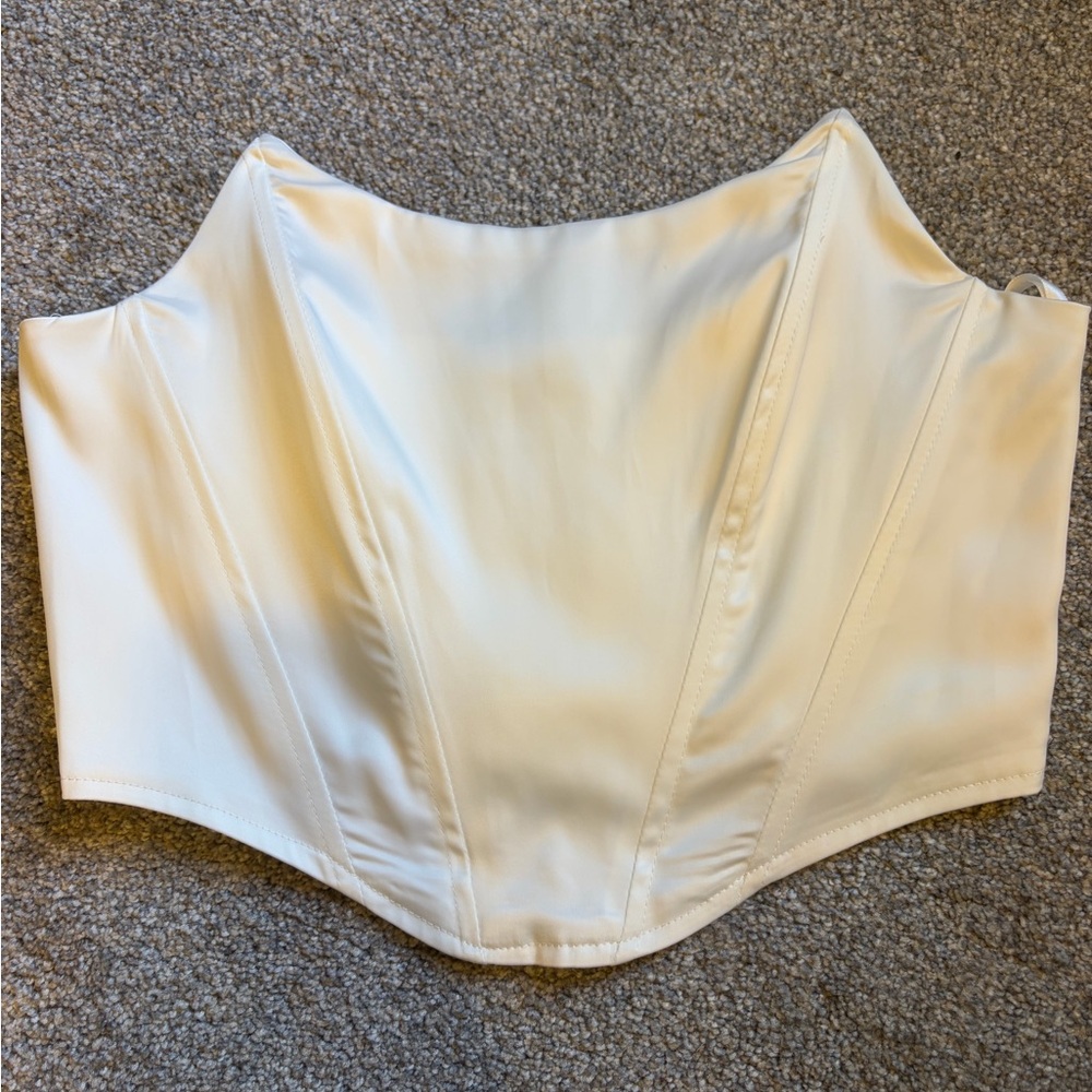 PrettyLittleThing Ivory Satin Top